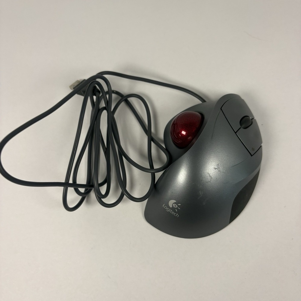 Logitech T-BB18 Wired Optical Trackball Mouse 3-Button Scroll Wheel